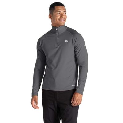 Dare 2B Fuse Up II Core Stretch Lightweight Quick Drying Half Length Inner Zip Chin Guard, Strato Intermedio Uomo, Grigio Ebano, XXXL