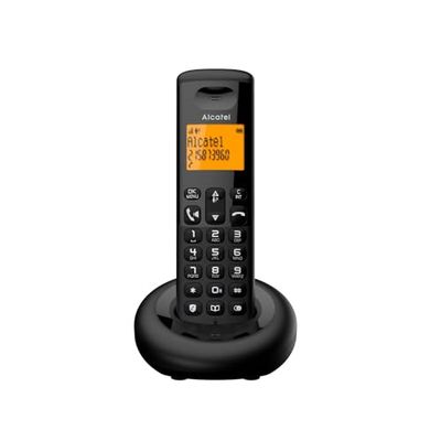 ALCATEL E260 - Téléphone Fixe sans Fil DECT - Design Compact - Grand Écran Rétroéclairé - Mains Libres - Fonction Blocage des Appels Indésirables - Noir