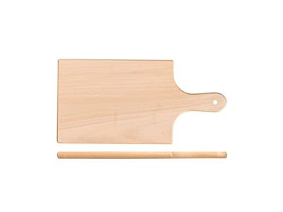 HOME Tagliere in Legno con Manico 40 x 20 cm, Marrone