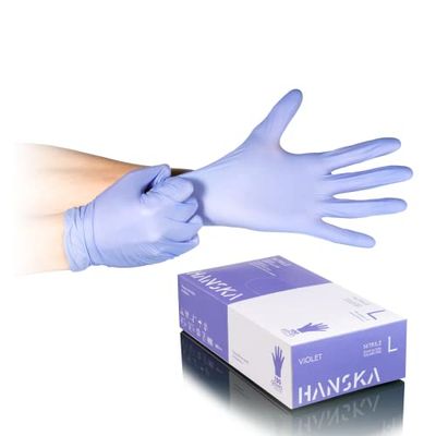 HANSKA 1000 stuks wegwerphandschoenen nitril violet – poedervrij – latexvrij – ideaal voor tatoeëerders, medische sectoren, schoonheidscentra, levensmiddelenbehandeling, doos van 1000 l