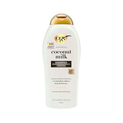 OGX Coconut Milk Nourishing Hair Shampoo, Adds Hydration, for Dry Hair, Sulfate Free Surfactants, 577ml