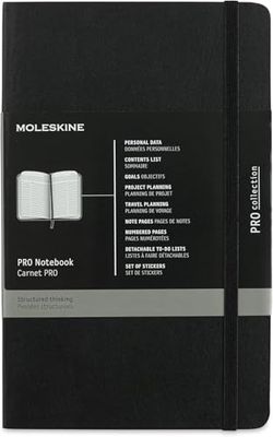Moleskine PROPFNTB3SBK stor Pro mjuk anteckningsbok, svart