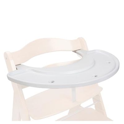 hauck Play Tray Bandeja de Juego Trona de Madera Alpha Plus y Beta Plus - Bandeja Actividades de Material Reciclado GRS - para Juguetes Madera Bebe - Juegos Motricidad - Fijación Sencilla - Blanco