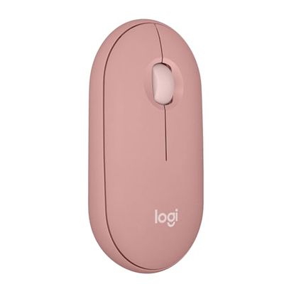Logitech Pebble Mouse 2 M350s, estilizado ratón inalámbrico Bluetooth, ligero, personalizable, clics discretos, Easy-Switch, Windows, macOS, iPadOS, Android, ChromeOS - Rosa