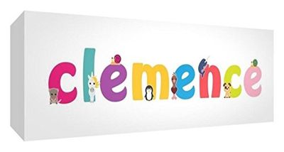Little Helper Toile Boîte Galerie Enveloppé avec Panneau avant Style Illustratif Coloré avec le Nom de Jeune Fille Clemence 30 x 84 x 3 cm Grand