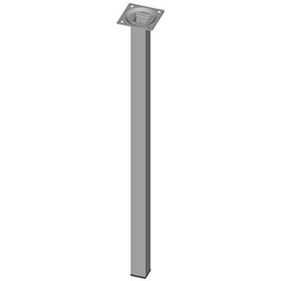 Element System 11101-00015, Pernas para móveis com base para aparafusar, tubo de aço quadrado