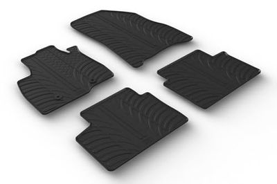 Gledring Set of Rubber Mats Compatible with Dacia Duster III 2024- (T Profile 4-Piece + Mounting Clips), Black