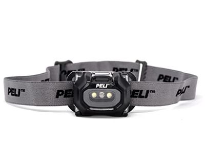 PELI 2740 Torcia Frontale A LED, Torcia Frontale Premium, Alta Qualità Per Elettricisti, Meccanici, E I Vigili Del Fuoco, IPX4 Resistente All'Acqua, Colore: Nero