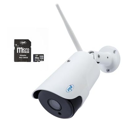 PNI House IP52 2MP 1080P wireless video surveillance camera package with IP 128GB MicroSD memory card with SD adapter