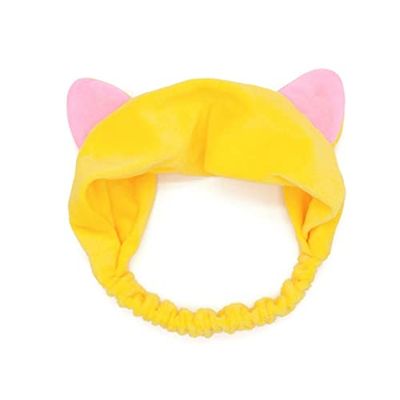 QLLQ Cartoon söta kattöron hårsnoddar pannband tvätta ansikte makeup dusch hårsnoddar kvinnor flickor mode plysch makeup hårband pannband, rosa