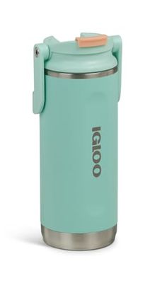 IGLOO Botella Térmica Tumbler 16, Botella de Acero Inoxidable, Verde, Hermética, 0,45 L
