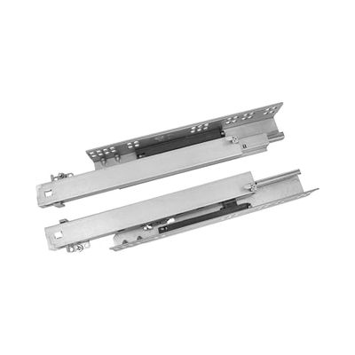Amig - Set of 2 Mod.45 Zinc Plated Steel Sliding Runners for Furniture, Chest of Drawers or Cabinets | Total Pull, Self-Closing and Push Opening | Resistance: 25 kg/Pair | Measurements: 400 mm