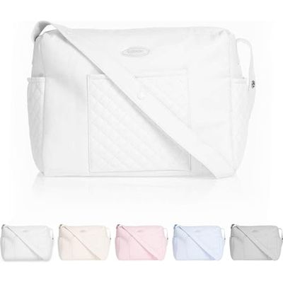 BABIDU Gevoerd moederschap, ideaal voor ziekenhuis en kinderwagen, praktisch en elegant design, moedertas, uniseks, volwassenen, Wit