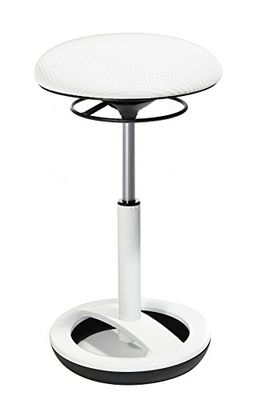 TOPSTAR Taburete de Oficina Sitness High Bob de Aluminio Lacado Blanco