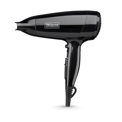 TRESemme Fast Dry 2000W Hair Dryer - Super Compact & Lightweight, Quick Drying, 3 Heat & 2 Speed Settings Plus Cool Shot, Black, 9142TU