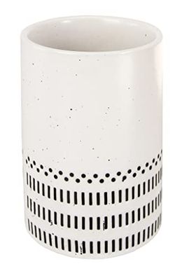 Kleine Wolke Vaso para cepillos de Dientes Alva, Accesorios, Color Blanco y Negro, Material: gres.