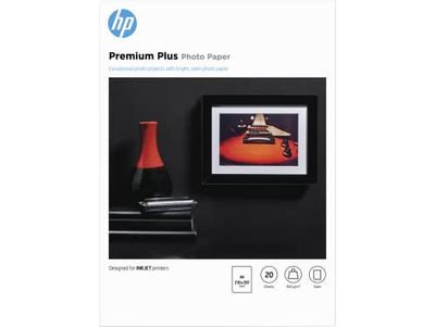 HP Premium Plus Semi-gloss Photo Paper-20 sht/A4/210 x 297 mm, White