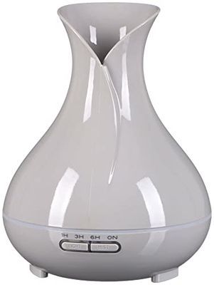 SIXTOL Vulcan Aroma Diffuser lichtgrijs hout 350 ml | ultrasone luchtbevochtiger | voor luchtbevochtiging en geur van thuis, slaapkamer, kantoor | aromatherapie | voor etherische oliën