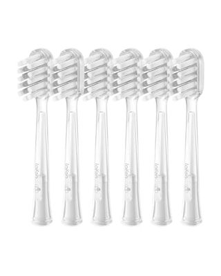 Laifen Cabezales de repuesto para cepillos de dientes para adultos, paquete de 6, compatibles con cepillos de dientes eléctricos Laifen Wave (cuidado de las encías, transparente)