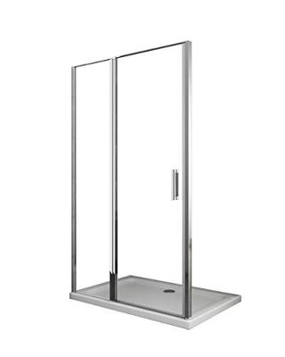 Porta Doccia Con vetro Fisso e Porta Battente In Linea vetro 6 mm Anti-calcare (117-120 H.190 cm)