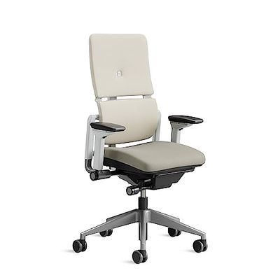 Steelcase Please, silla de oficina ergonómica con respaldo alto regulable en altura y brazos regulables Trufa