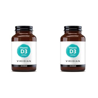 Viridian Vitamina D3 Vegana 2000IU - 60 Cápsulas, 60 unidad, 1 (Paquete de 2)