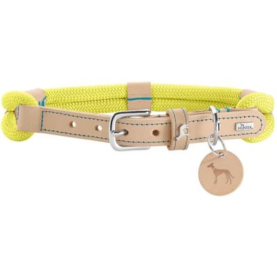 HUNTER Collar para Perro Malia, Color Lima/Natural, de rocío Flexible y Piel Resistente, Ligero, Resistente, Aspecto Moderno y Elegante, Colores Frescos, Fabricado en Alemania, Talla 60