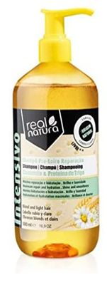 Real Natura - Shampoo senza sale Pro-Loiro Riparazione - Riparazione Profonda per Capelli Biondi - Mantiene il Colore Vibrante e Lucido - Protezione dai danni - 500ml