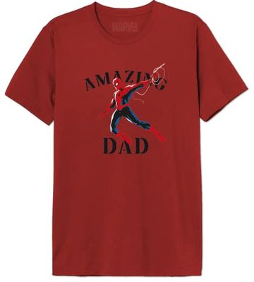 Marvel Amazing Dad MEMARCOTS310 T-shirt voor heren, rood, maat S, Rood, S