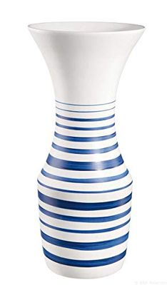 ASA OKAPI vaas, aardewerk, blauw-wit, 50
