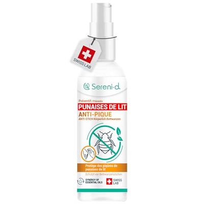 SERENI-D - ANTI-PIQUE TRAITEMENT CORPOREL REPULSIF VEGETAL ANTI PUNAISES DE LIT - Spray concentré aux huiles essentielles contre les piqures de punaises de lit efficace - 100mL