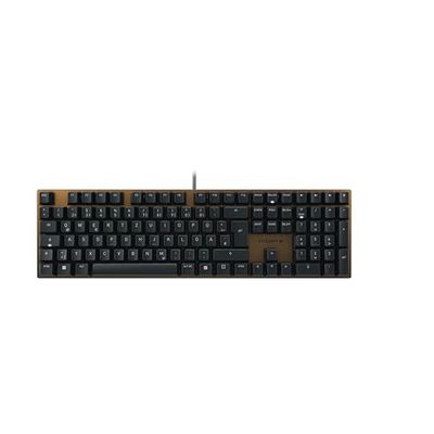 CHERRY KC 200 MX, Mechanisch Kantoortoetsenbord Met Geanodiseerde Metalen Plaat, Duitse Indeling (QWERTZ), Bedraad, MX2A SILENT RED Schakelaars, Zwart/Brons