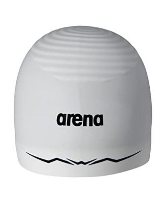 Arena Siliconen race-badmuts voor heren en dames, aquaforce, golf, hydrodynamische prestaties, competitief, intensief zwemmen, wit, groot