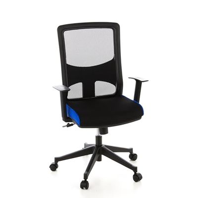 hjh OFFICE Lavita 653110 Bureaustoel, draaistoel, netstof, zwart/zwart, goede stevige bekleding, duurzame netrug, in hoogte verstelbare armleuningen, ergonomische bureaustoel
