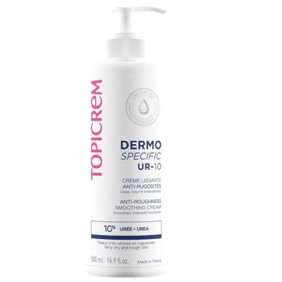 Topicrem - UR 10 DERMO SPECIFIC - Crème Lissante Anti-Rugosités - Corps, Lisse et Nourrit Intensément- Peaux très sèches et rugueuses, Fabrication Française - 500 ml