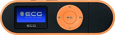 ECG PMP 20 4 GB svart och orange MP3-spelare – MP3, WMA, WAV; internminne 4 GB; dikteringsenhet; hörlurar ingång; USB 2.0; in-ear-hörlurar orange-svart