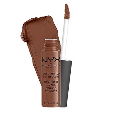 NYX Professional Makeup Batom Soft Matte Lip Cream, acabamento fosco creme, cor ultrapigmentada, longa duração, fórmula vegana, Tom: Berlim