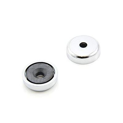 Ferrite Y30Bh Pot Magnet Para Artes, Manualidades, Fabricación de Modelos, Bricolaje, Pasatiempos, Oficina Y Hogar - 25mm de Diámetro x 7mm de Espesor x 5mm C/Fregadero - 2.9kg Pull - Paquete de 10