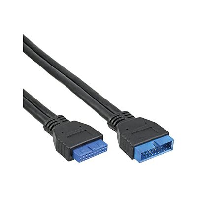 InLine 33448I USB 3.0 verlenging intern, paalaansluiting stekker op bus, 0,35 m