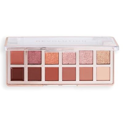 Revolution Beauty, Ikonpaletten, 12 högpigmenterade färger, matt och skimmers, The True Icon Bronze Palette