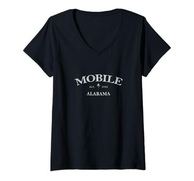 Donna Mobile Alabama | Mobile AL | Mobile Pine Maglietta con Collo a V
