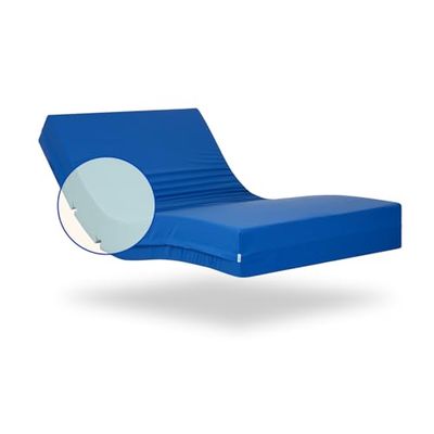 Gerialife® Geriatrisch matras met scharnier, 15 cm HR-schuim, waterdichte sanitaire hoes (105 x 190 cm)