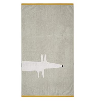 Scion Mr Fox Pebble100% katoenen velours handdoeken (Bath Lak: 90cm x 150cm)