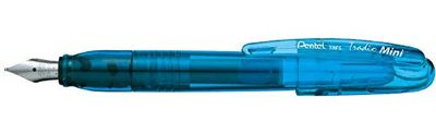 Pentel Tradio 12 stuks MINI standaard vulpen heroplaadbaar inkt blauw lichaam transparant blauw