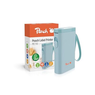 Peach Stampante per etichette | blu | salvaspazio e senza fili | crea ordine ovunque | PE110A-bl