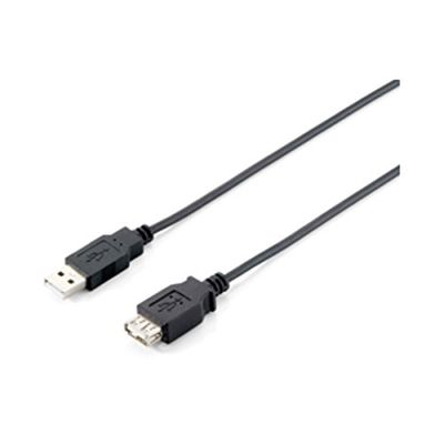Equip USB-kabel A -> A St/BU 1,80 m polybag, zwart