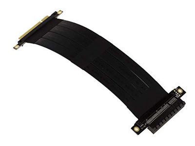 KALEA-INFORMATIQUE Riser uitbreidingsmat voor PCI Express x4 aansluiting naar PCIe x8 aansluiting met PCIe 3.0 compatibele, afgeschermde, flexibele lintkabels. Totale lengte 23 cm
