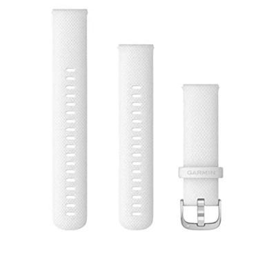 Garmin Quick Release Band (18 mm) – vit silikon med silverhårdvara