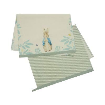 Peter Rabbit Daisy Lot de 2 torchons en coton