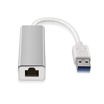 AISENS A106 – 0049 – Convertisseur Adaptateur de réseau RJ45 vers USB 3 (15 cm, 10/100/1000 Mbps pour PC et Ordinateur Portable) Couleur Argent